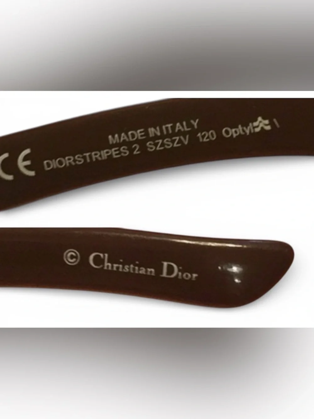 VTG Christian Dior "Diorstripes" 2 Wraparound Sunglasses - Picture 8 of 8